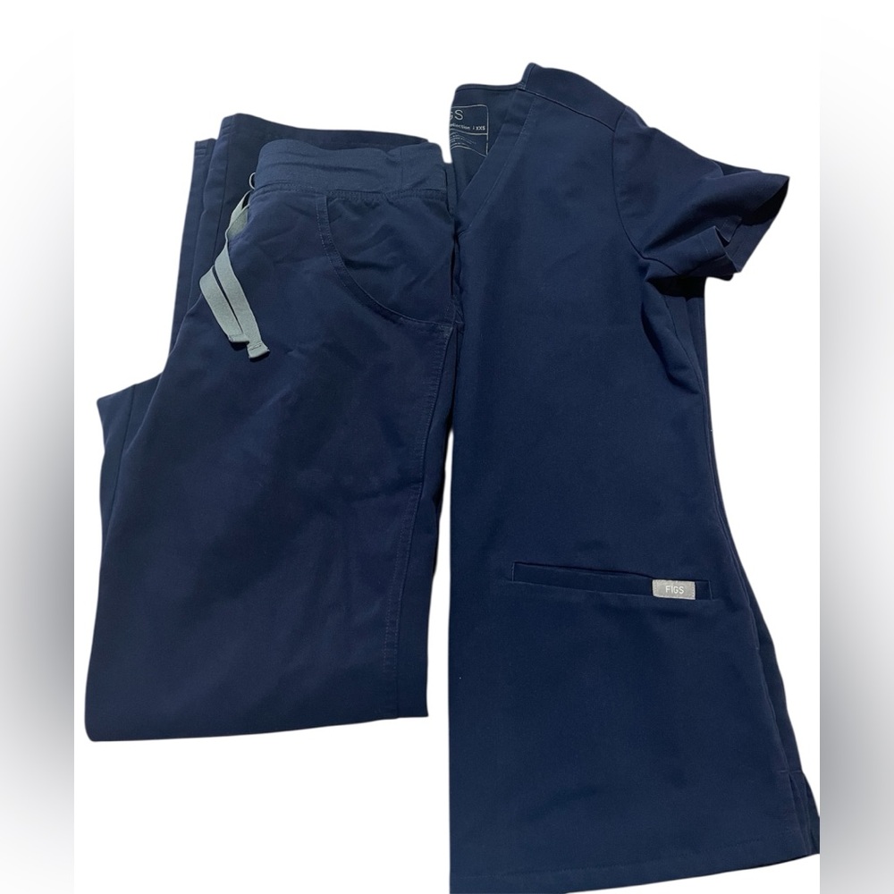 Figs Navy Blue Technical Collection  Scrubs XXS top/XS pants